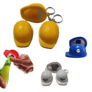 Safety Helmet Shaped Keychain with Bottle Opener