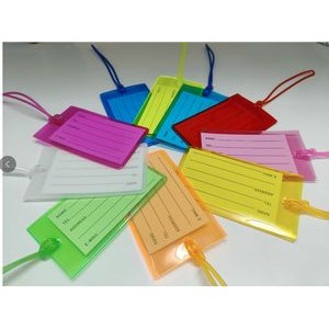 Clear PVC Luggage ID Tags with Loop Strap