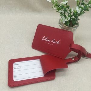 PU Leather Luggage Tag with Flip Open Window
