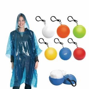 Emergency Raincoat in Keychain Ball with Hook
