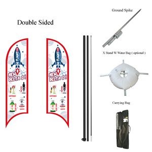 9' Double Sided Advertising Feather Blade Flag Kit