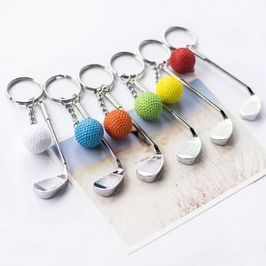 Golf Keychain Mini Golf Pole & Golf Ball Key Ring