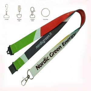 3/4" Dye Sublimation Lanyard with Breakaway Safety Release Attachment