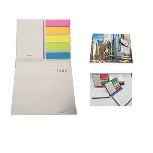 Hard Cover Company Logo Printing Assorted Page Marker Sticky Notes Memo Pad With PET Flag