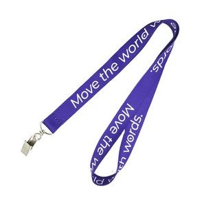 3/4" Dye Sublimated Polyester Lanyard with Bulldog Clip