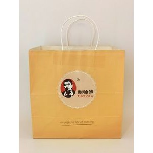 White Kraft Paper Bulk Gift Bags with Handles