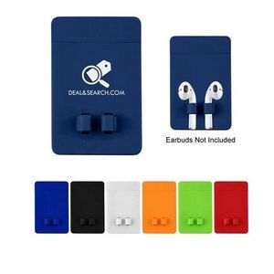 Silicone Phone Wallet With Wireless Earbuds Holder