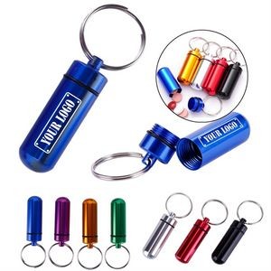 Aluminum Pill Case with Key Chain