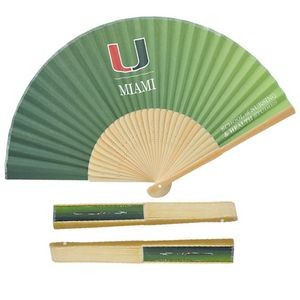 1 Side Custom Paper Fan with Bamboo Handle
