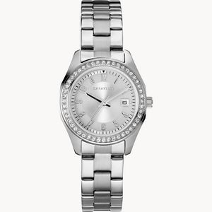 Caravelle® Collection Women's Silver Sport Watch w/Crystals