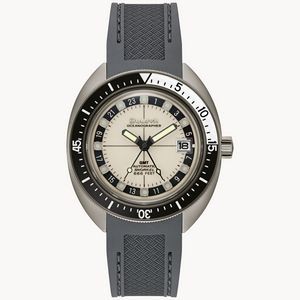 Bulova Oceanographer Collection Men's Grey GMT Watch w/Silicone Strap