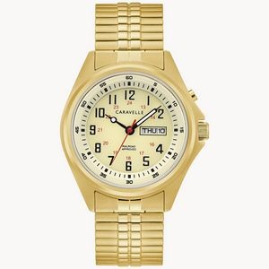 Caravelle® Collection Men's Gold Light Up Traditional Watch