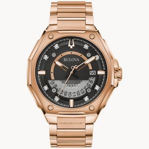 Bulova Series X Collection Men's Rose Gold Watch w/Diamonds