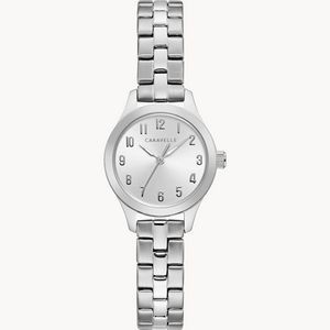 Caravelle® Collection Women's Silver Traditional Watch w/Round Silver White Dial