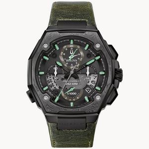 Bulova Series X SE Collection Men's Black Watch w/Leather Strap