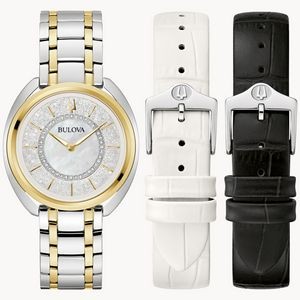 Bulova Classic Collection Women's Gold Duality Watch w/Diamonds & Interchangeable Straps