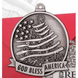 Mini Stock Design God Bless America Pewter Ornament