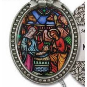 Stock ColorPrint Stained Glass Nativity Ornament