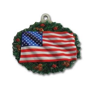3D Gallery Print Collection American Flag/Wreath Mini Ornament