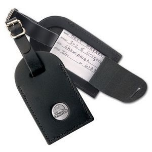 Die Struck Black Arch Leather Luggage Tag w/ ColorQuick Insert