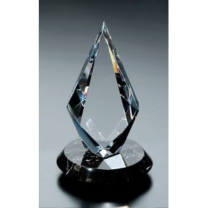 Fine Lead Crystal Optical Flame Award w/ Marble Base