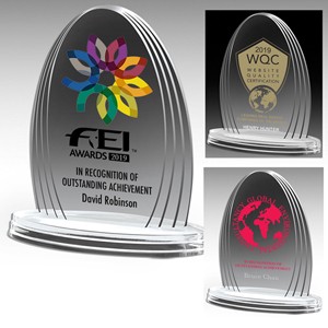 Laser Engraved Oval Legend Award (6 1/4"x 7 3/4"x 3/4")