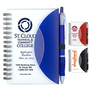 "Cupertino" Stylish Spiral Notepad Notebook w/Matching Color Pen (Overseas)