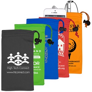"Clean-n-Carry" Spot Color Microfiber Drawstring Pouch (Overseas)