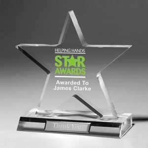 Laser Engraved Large Star Achievement Award (7
