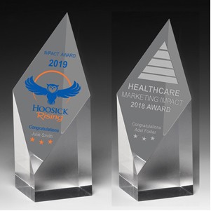 Laser Engraved Acrylic Diamond Obelisk Award (5 3/4"x 2"x 2")