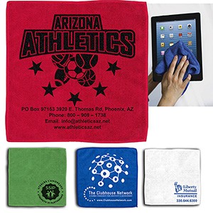 12"x 12" "Lily" 300GSM Heavy Duty Microfiber Electronics, Rally or Sports Towel (Overseas)
