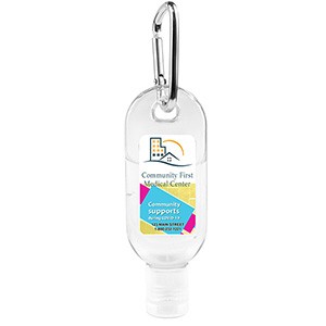 1.0 oz Hand Sanitizer Antibacterial Gel in Flip-Top Bottle with Carabiner