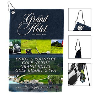The "Full Color Iron" Golf Towel 12" x 18" 300GSM Thickness Full Color Sublimation Microfiber