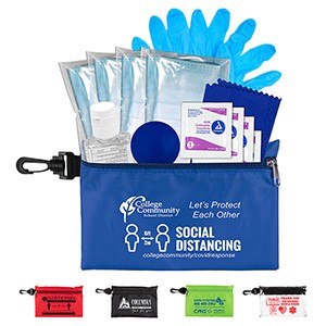 "Ariel" 12 Piece Safety Kit in Zipper Pouch with Carabiner Attachment