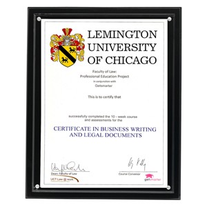 Magnetic Clear on Black Acrylic Certificate Frame (10 1/4"x 12 1/4"x 1/2")