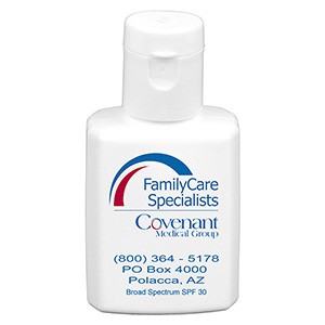 "SunFun L" 1.0 oz Broad Spectrum SPF30 Sunscreen Lotion in Solid White Flip-Top Squeeze Bottle