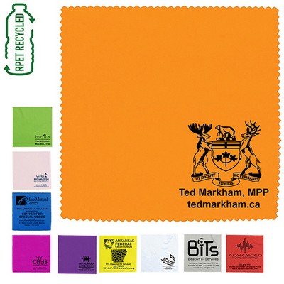 6"x 6" "OneCleanScreen" 100% Microfiber RPET Recycled Polyester Cleaning Cloth (Overseas)