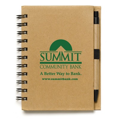 "Cruz" Larger Size Eco Inspired Jotter Notepad Notebook with Paper Pen