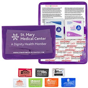 "Heal-on-the-Go" 7 Piece Economy Healthy Living Pack in Colorful Vinyl Pouch