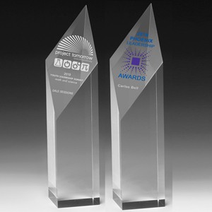 Screen Printed Acrylic Diamond Obelisk Award (9