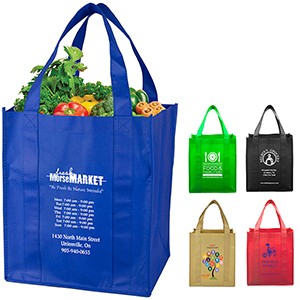 13" W x 15" H -"SUPER MEGA" Grocery Shopping Tote Bag