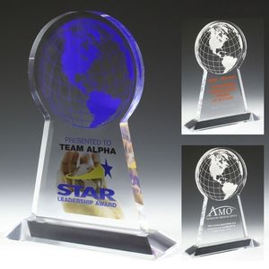 Tall Globe Award - Laser Engraved - (7