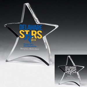 Screen Printed Acrylic Moving Star Paperweight (4 1/2"x 5")