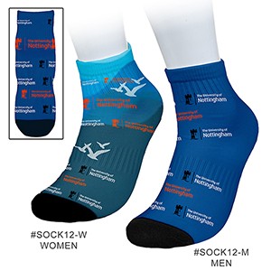 "SPORTY" Color Sublimation Low-Cut Ankle Crew Socks in Men's & Women's Size (SOCK12-M / SOCK12-W)