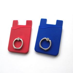 Silicone Card Holder w/ Metal Ring Phone Stand