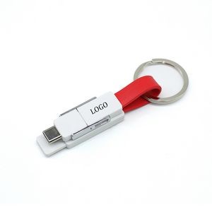 3 In 1 Usb Charging Cable With Key Chain