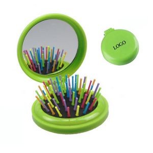 2 in 1 Folding Makeup Mirror with Hair Comb