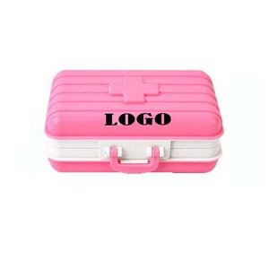6 Compartments Travel Luggage Shape Pill Box
