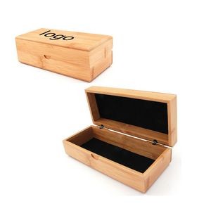 Flided Lid Wooden Bamboo Box For Glasses