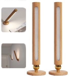 360 Rotatable LED Wooden Dimmable Wall Lamp